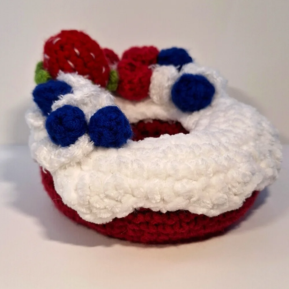 Handmade Amigurumi Decadent Red Velvet Donut